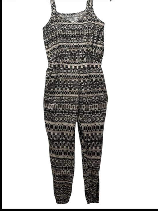 Harmony + Havoc Pants - Harmony + Havoc Jumpsuit In Black and Cream Geo Design.